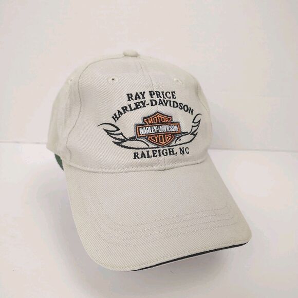 Harley Davidson Raleigh NC Embroidered Hat Tan 100% Cotton - Picture 1 of 8